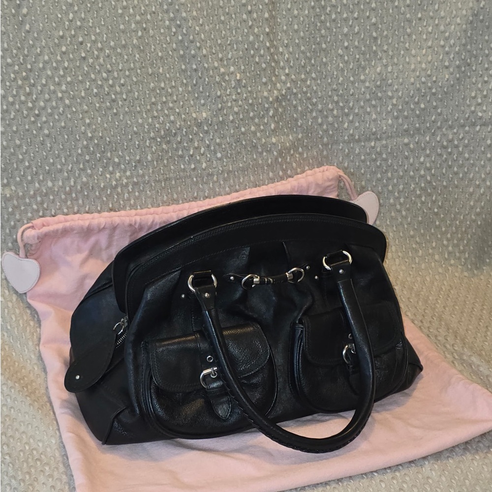 Vintage Dior Black Leather My Dior Satchel - Picture 12 of 13